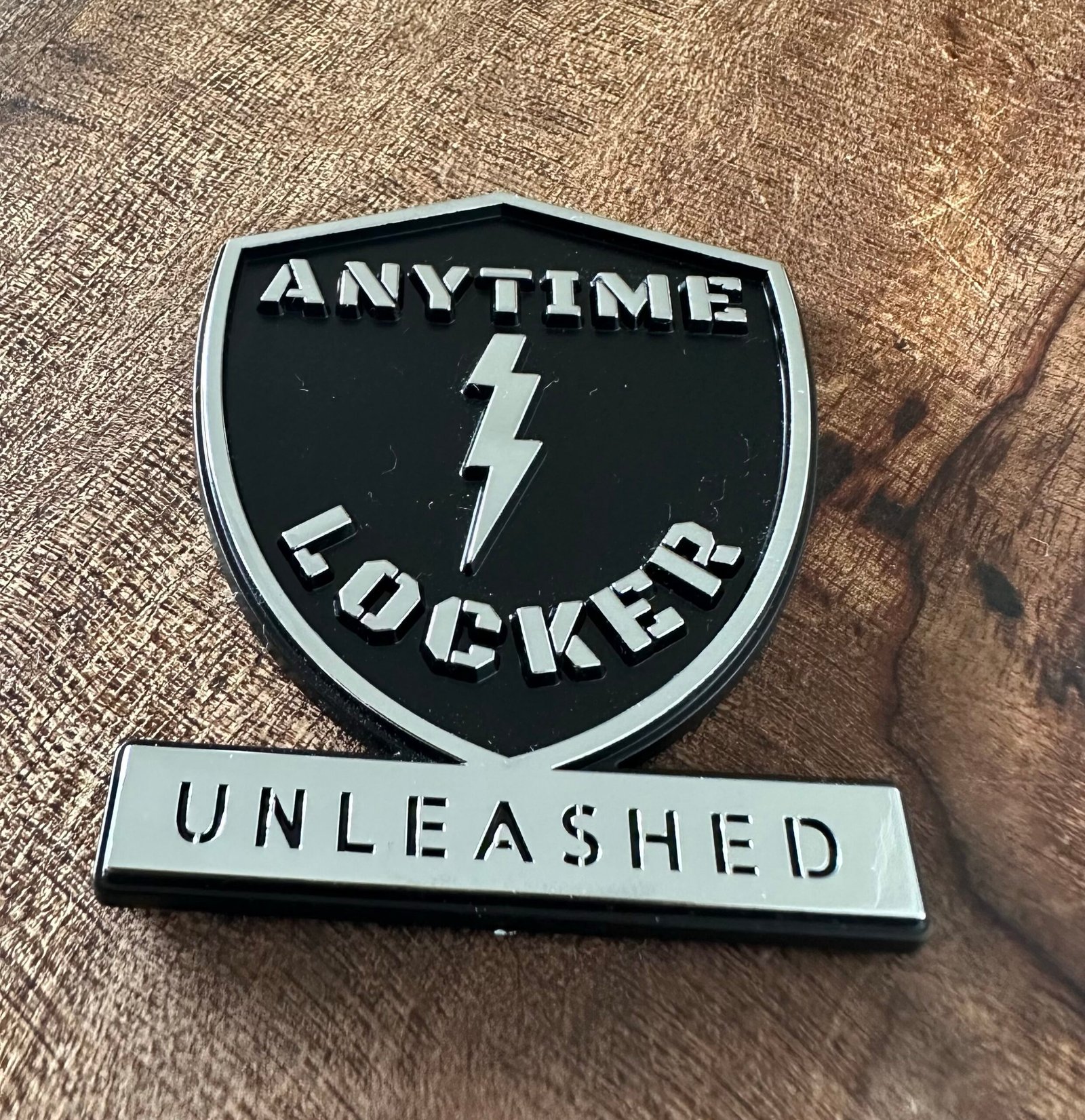 ANYTIME LOCKER® Unleashed Chrome Badge / Emblem